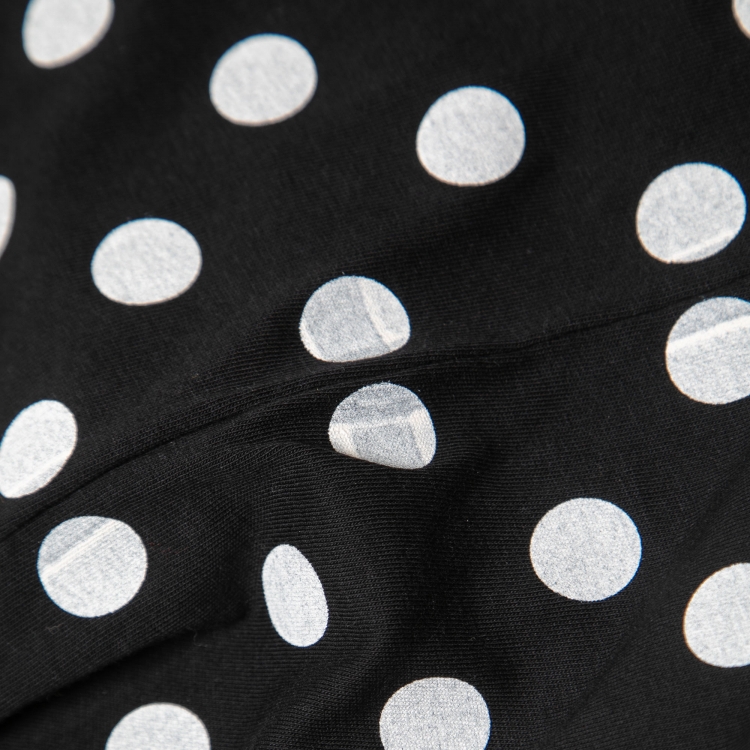 Pre Owned Gucci Black Polka-Dot Print Cotton Logo T-Shirt XS