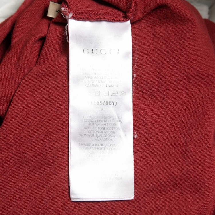 مملوكة مسبقًا Gucci Red Cotton 1921 Print T-Shirt S