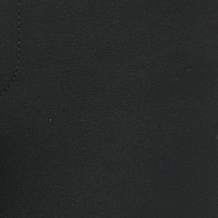 Pre Owned Gucci Black Cotton Blend Leather Trimmed Trousers S