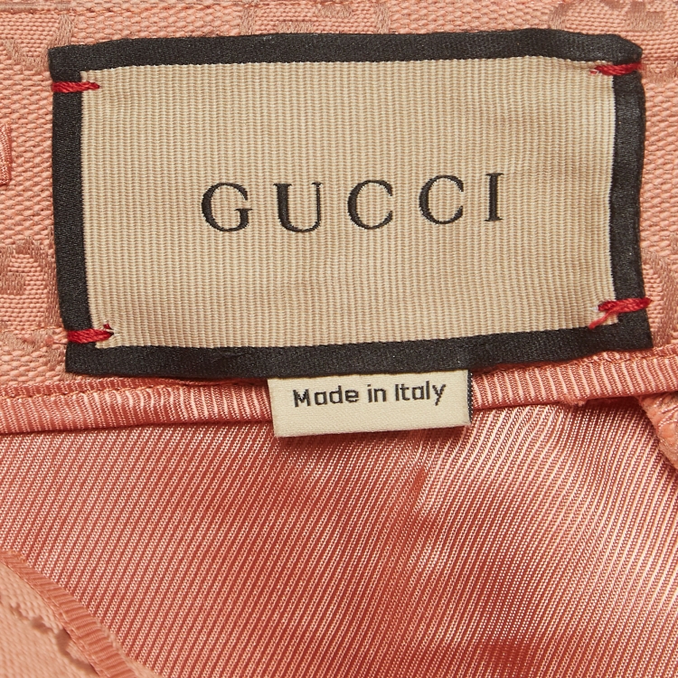 Pre Owned Gucci Pink GG Jacquard Wide-Leg Cropped Pants S