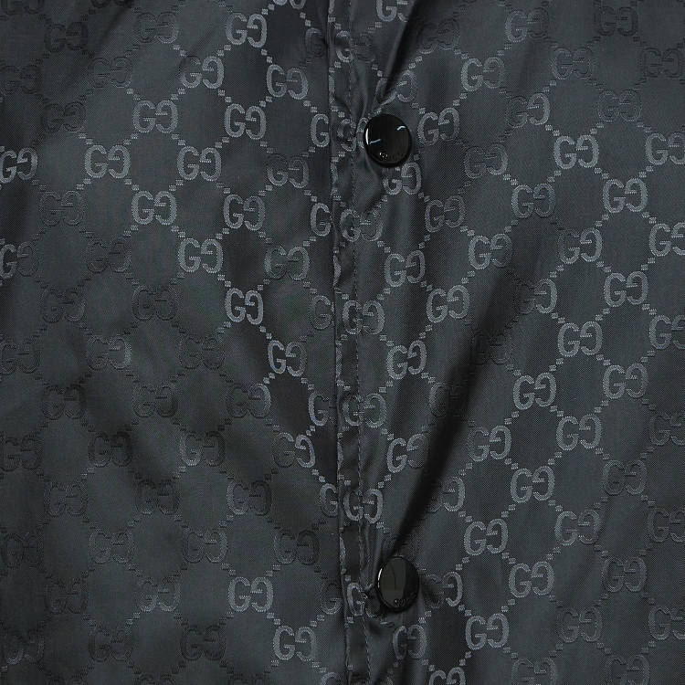 Pre Owned Gucci Black GG Monogram Jacquard Detachable Hood Windbreaker L