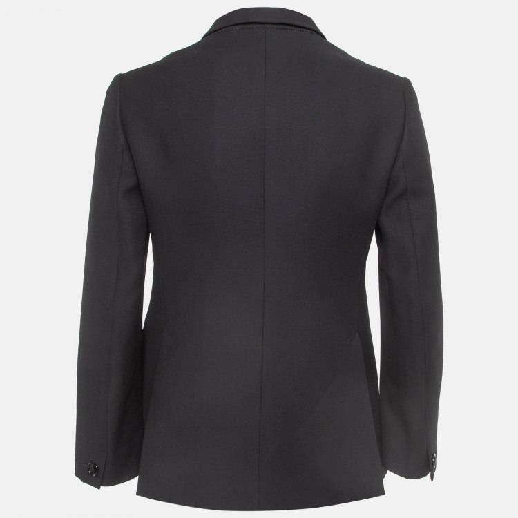 Pre Owned Gucci Black Stretch Silk Blend Single Breasted Blazer S