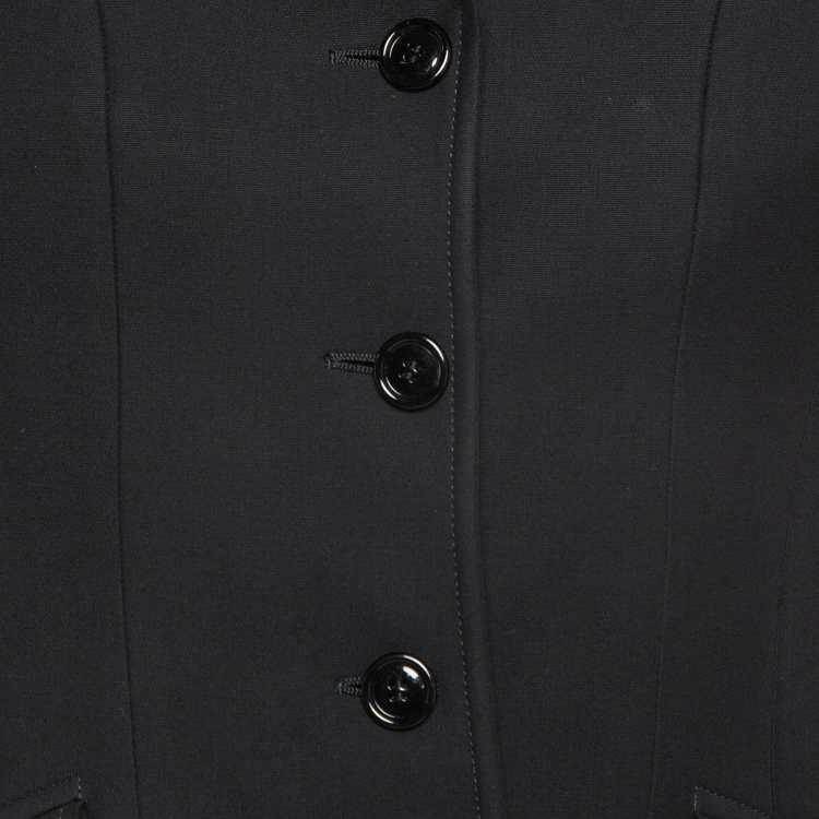 Pre Owned Gucci Black Stretch Silk Blend Single Breasted Blazer S