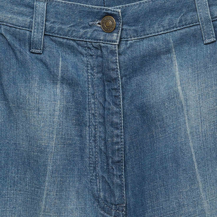 Pre Owned Gucci Blue Washed Denim Flared Jeans S Waist 24"