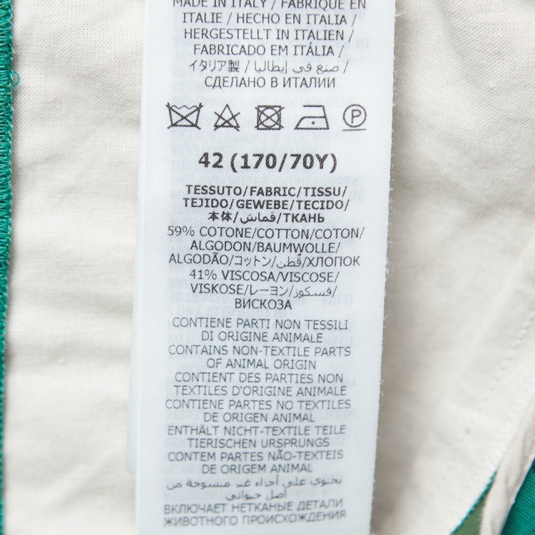 Pre Owned Gucci Green GG Jacquard Trousers M