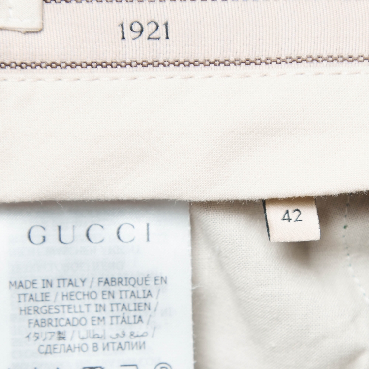 Pre Owned Gucci Green GG Jacquard Trousers M