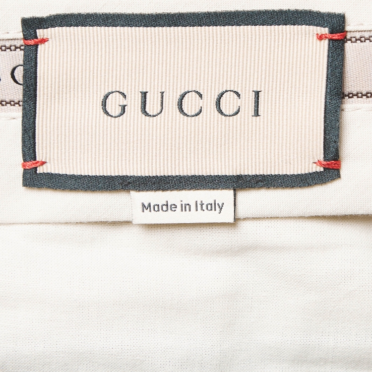 Pre Owned Gucci Green GG Jacquard Trousers M
