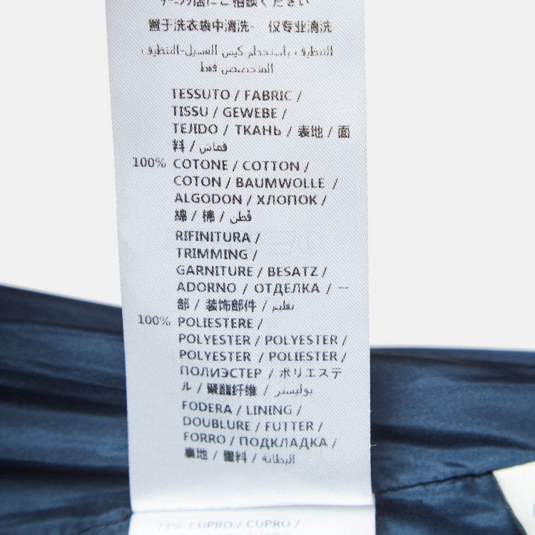 Pre Owned Gucci Navy Blue GG Jacquard Applique Detail Jersey Jacket S