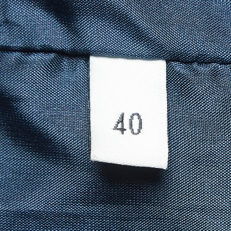 Pre Owned Gucci Navy Blue GG Jacquard Applique Detail Jersey Jacket S