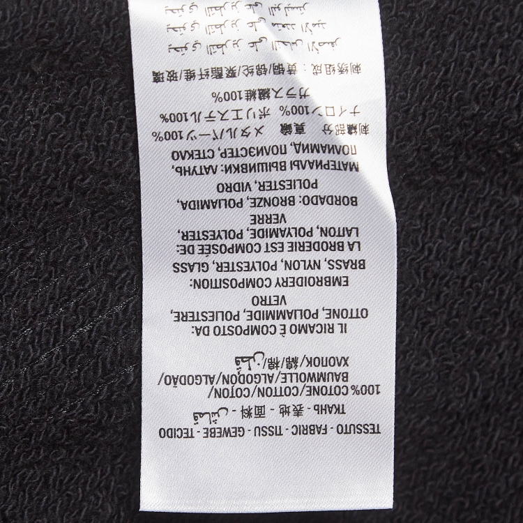 Pre Owned Gucci Black Logo Print Cotton Star Sequin Embellished Sweatshirt M