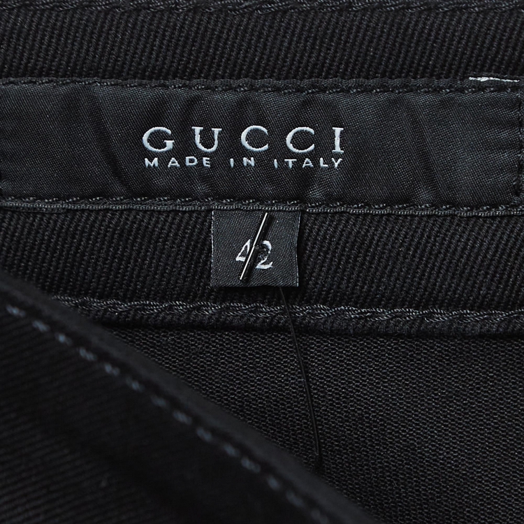 Pre Owned Gucci Black GG Studded Denim Jeans M Waist 31"