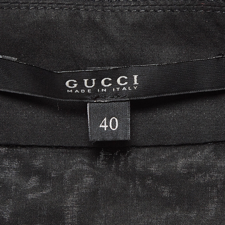 Pre Owned Gucci Black Eyelet Embroidered Cotton Short Dress S
