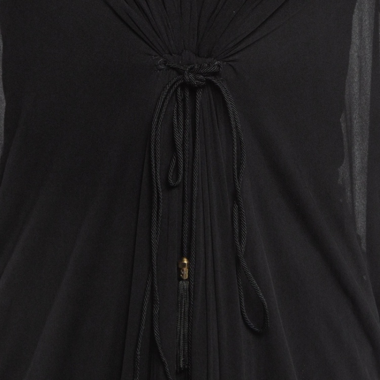 مملوكة مسبقًا Gucci Black Jersey V Neck Kaftan Midi Dress S