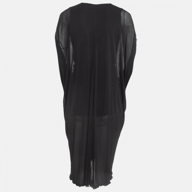 مملوكة مسبقًا Gucci Black Jersey V Neck Kaftan Midi Dress S