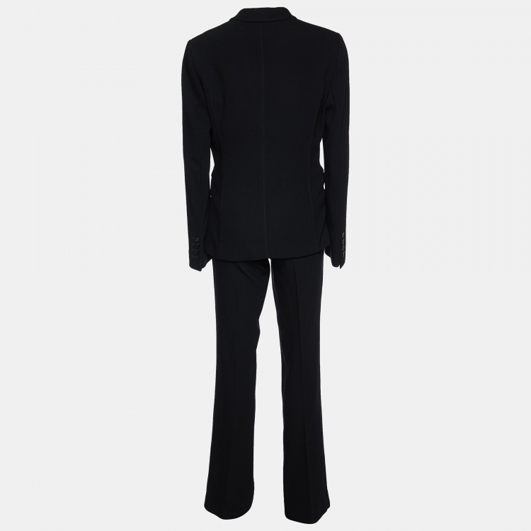 Pre Owned Gucci Black Wool Pant Suit M