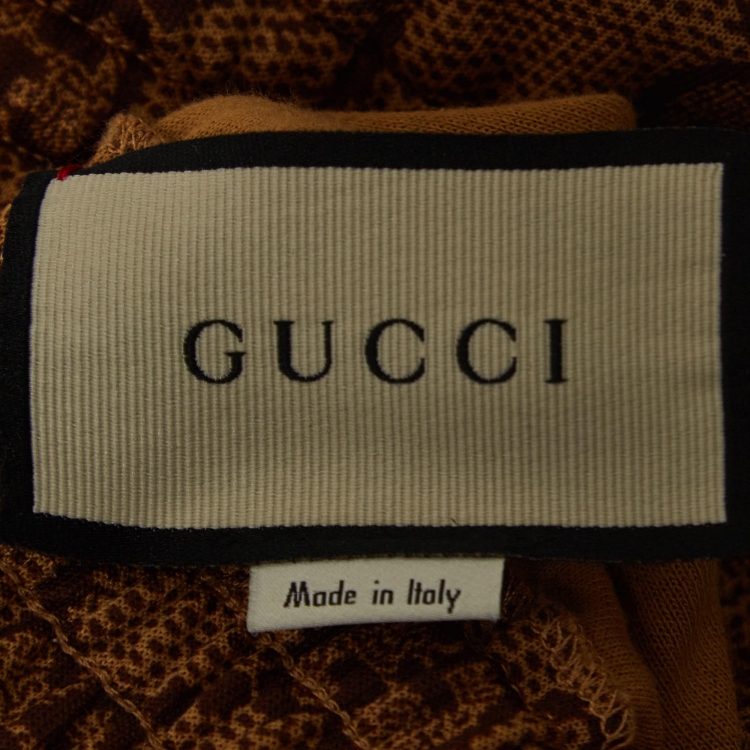 Pre Owned Gucci Brown GG Monogram Print Jersey Track Pants M