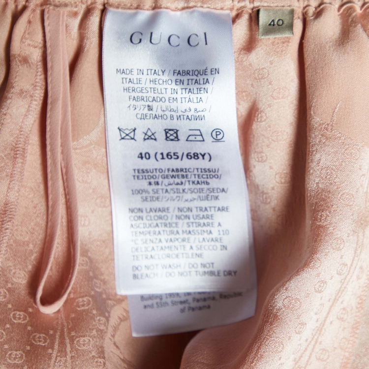 Pre Owned Gucci Coral Pink Floral Silk Jacquard Shorts S