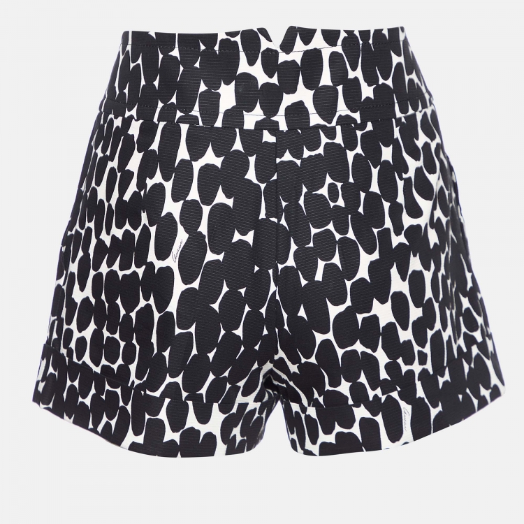 Pre Owned Gucci Monochrome Printed Cotton Shorts S