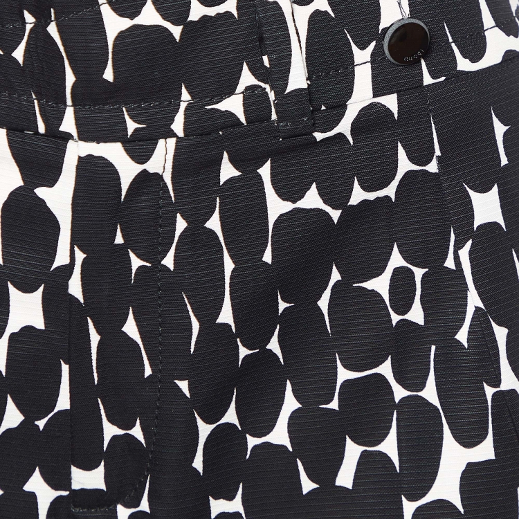 Pre Owned Gucci Monochrome Printed Cotton Shorts S