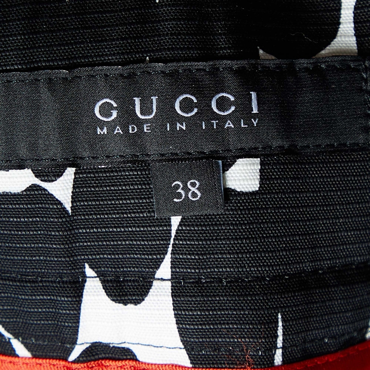 Pre Owned Gucci Monochrome Printed Cotton Shorts S