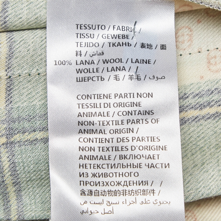 مملوكة مسبقًا Gucci Green Tartan Check Wool Pleated Maxi Skirt L