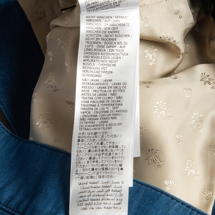 Pre Owned Gucci Blue Denim Detailed Button Crop Jacket M