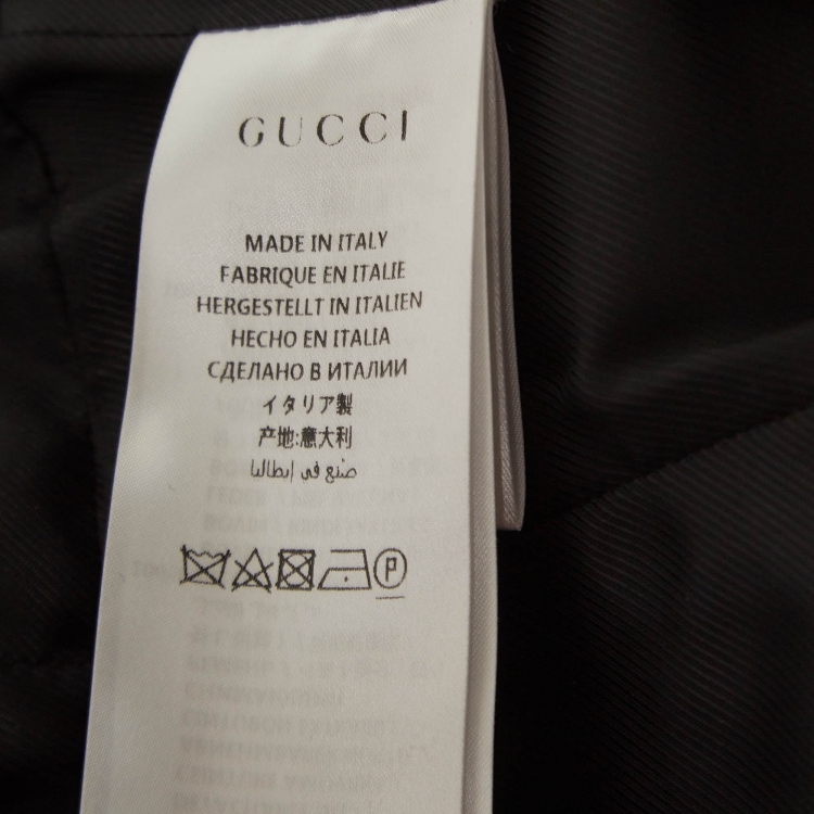 Pre Owned Gucci Black Wool Belted Mid Length Coat XS