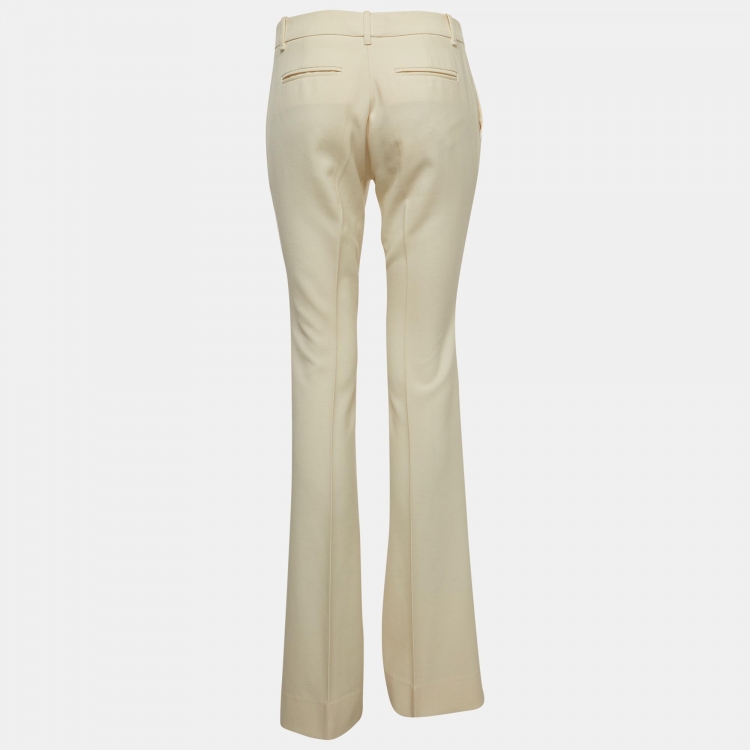 Pre Owned Gucci Cream Flared Trousers M