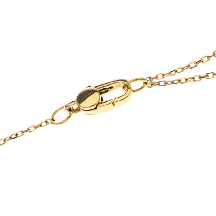 Pre Owned Gucci Icon Stardust Pink Sapphires 18k Rose Gold Pendant Necklace