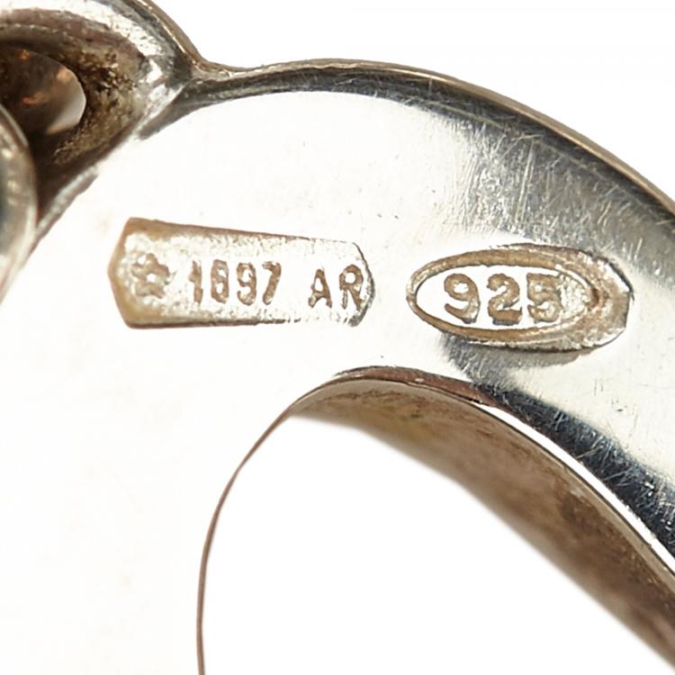 Pre Owned Gucci Sterling Silver Heart Cutout Ring