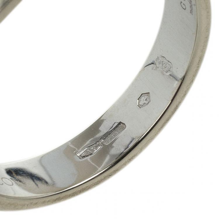 Pre Owned Gucci 18kt White Gold Icon Thin Band Size 56
