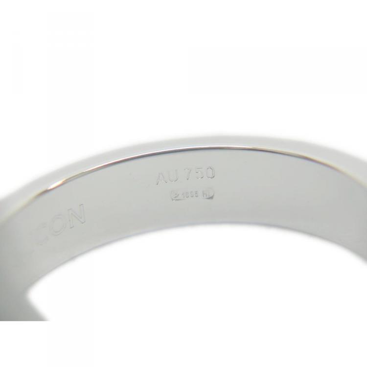 Pre Owned Gucci 18K White Gold Icon Ring Size 53