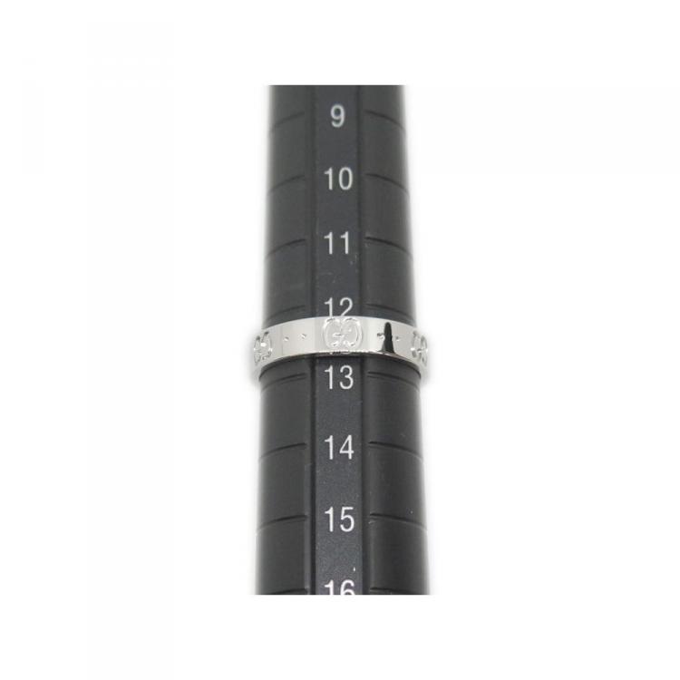 Pre Owned Gucci 18K White Gold Icon Ring Size 53