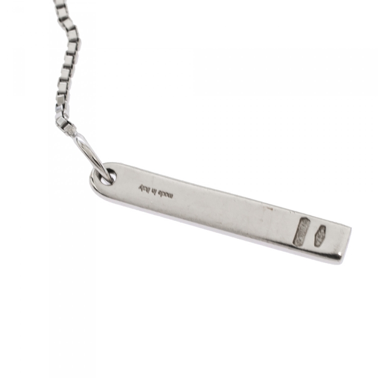 Pre Owned Gucci 18K White Gold Chain Y Lariat Necklace
