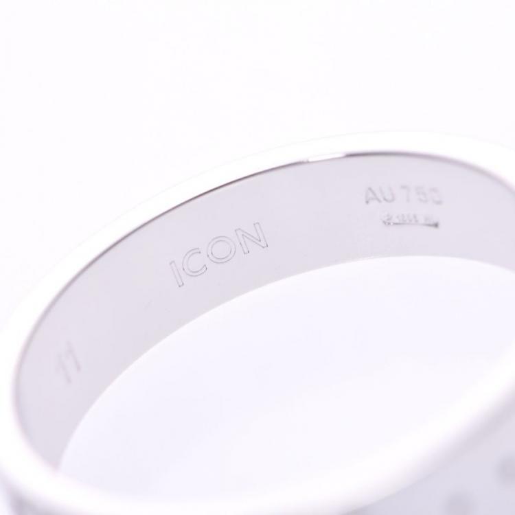 Pre Owned Gucci Icon Ring 18K White Gold Ring Size 51