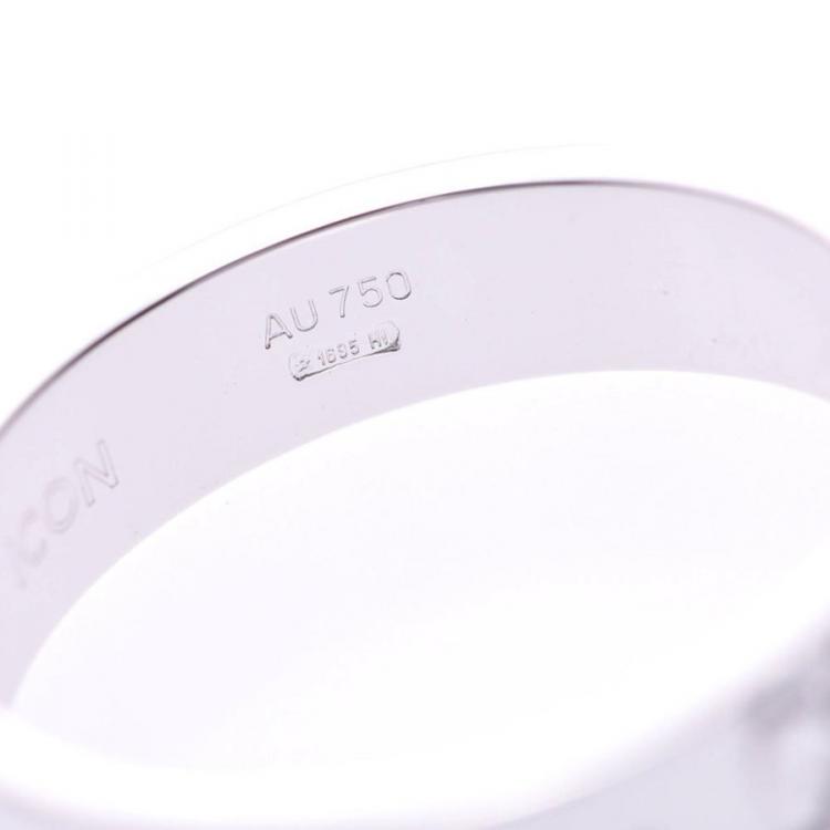 Pre Owned Gucci Icon Ring 18K White Gold Ring Size 51