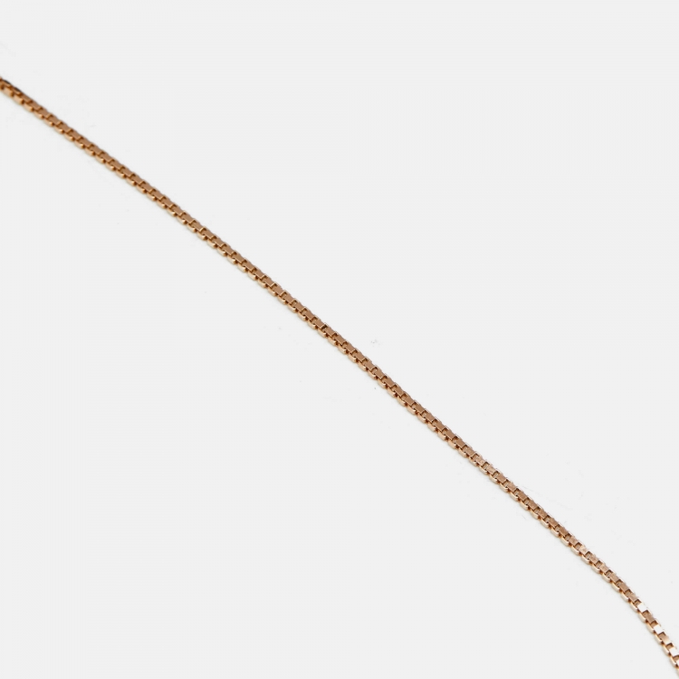 Pre Owned Gucci Link to Love 18K Rose Gold Lariat Necklace
