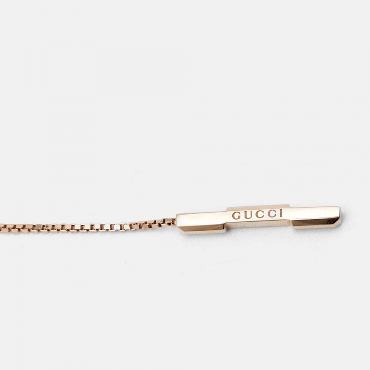 Pre Owned Gucci Link to Love 18K Rose Gold Lariat Necklace