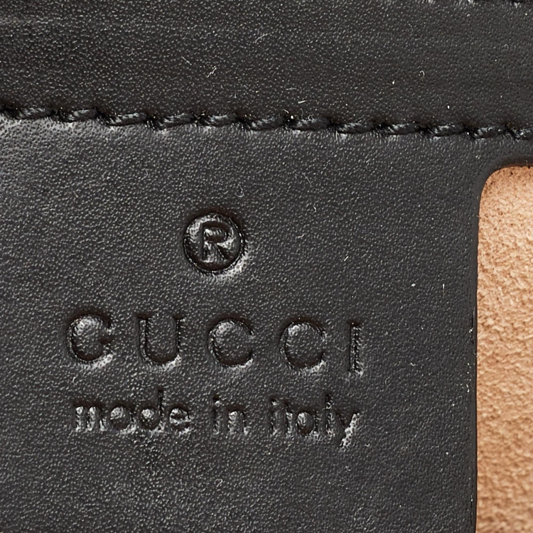 Pre Owned Gucci Black/Beige GG Supreme Canvas and Leather Small Bees Day Backpack
