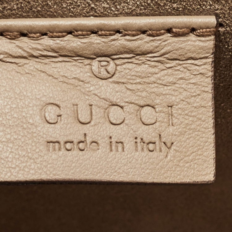 Pre Owned Gucci Beige GG Supreme Canvas and Suede Medium Bee Embroidered Dionysus Shoulder Bag