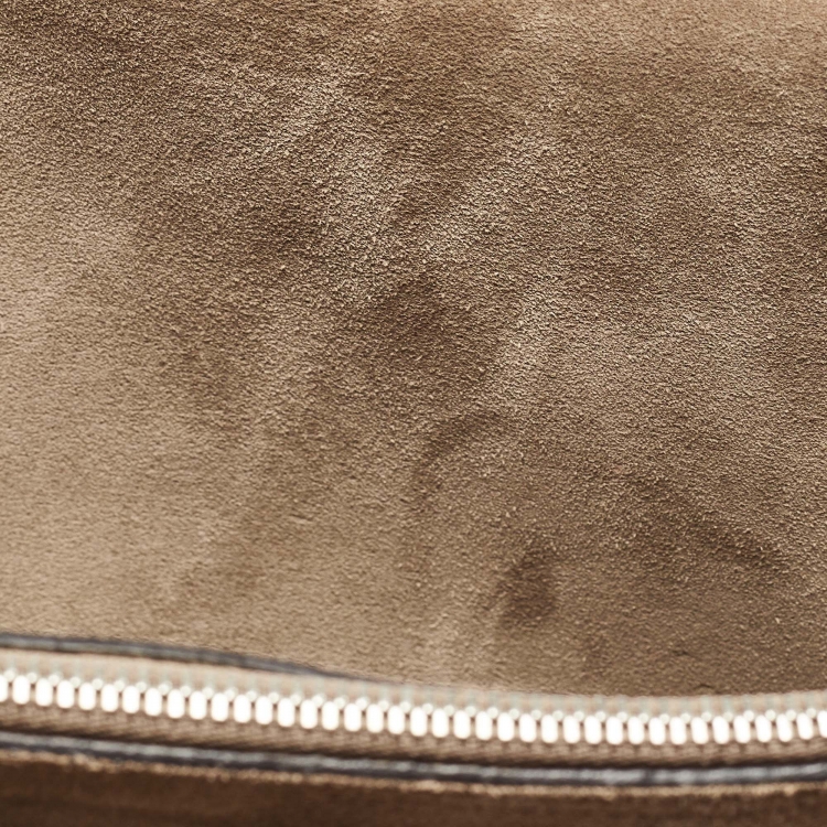 Pre Owned Gucci Beige GG Supreme Canvas and Suede Medium Bee Embroidered Dionysus Shoulder Bag