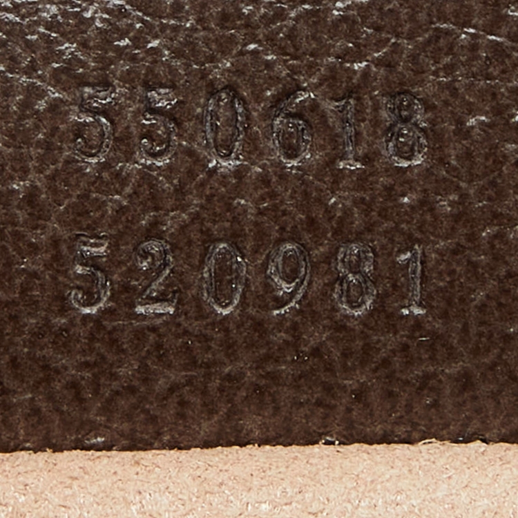 Pre Owned Gucci Brown GG Supreme Canvas and Leather Mini Ophidia Round Bag
