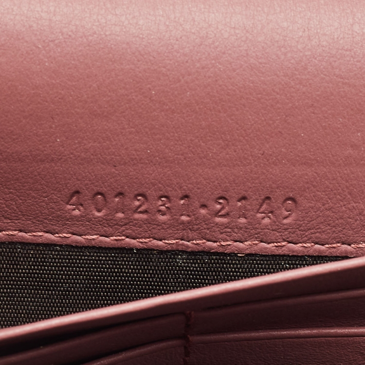 Pre Owned Gucci Pink/Beige GG Supreme Canvas Blooms Dionysus Wallet On Chain