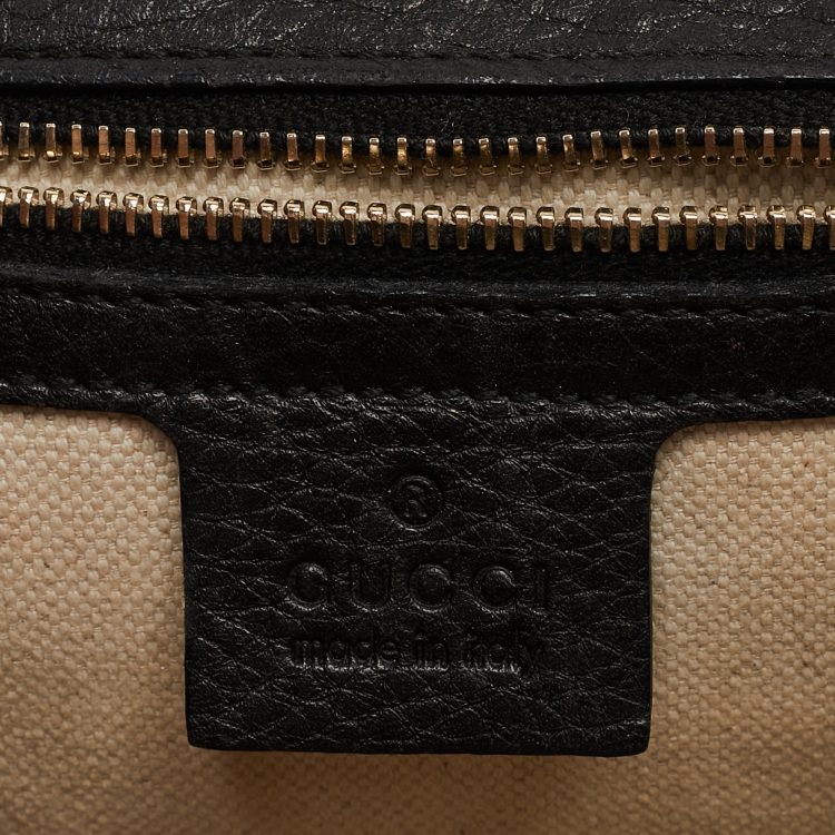 Pre Owned Gucci Black Leather Tassel New Bamboo Top Handle Bag