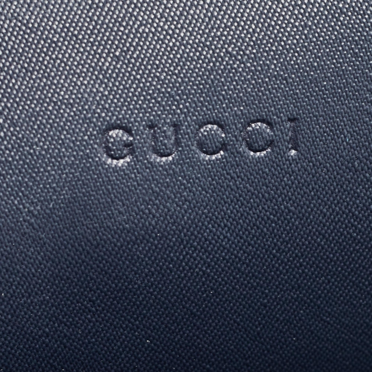 Pre Owned Gucci Navy Blue/Beige GG Supreme Canvas Blooms Reversible Tote 