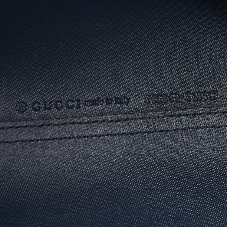 Pre Owned Gucci Navy Blue/Beige GG Supreme Canvas Blooms Reversible Tote 