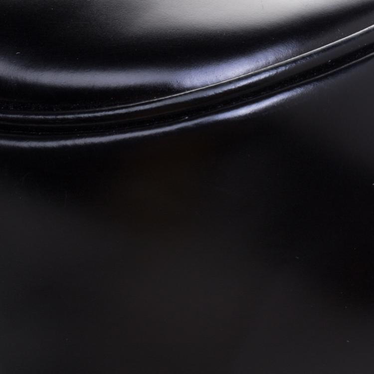 مملوكة مسبقًا Gucci Black Patent Leather Lady Lock Bamboo Top Handle Bag