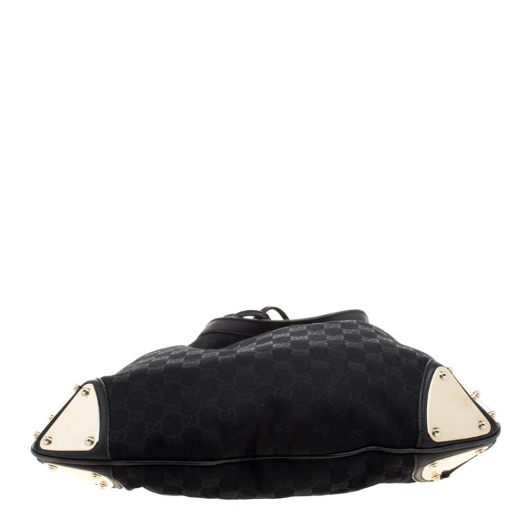 Pre Owned Gucci Black GG Canvas Medium Babouska Indy Top Handle Bag