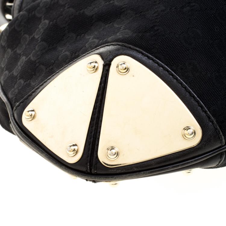 Pre Owned Gucci Black GG Canvas Medium Babouska Indy Top Handle Bag
