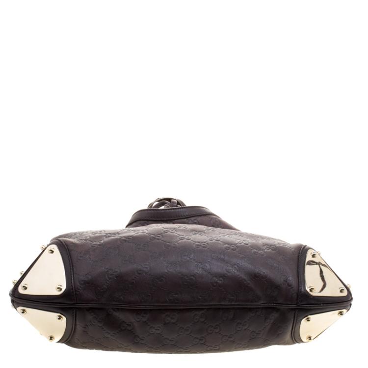 مملوكة مسبقًا Gucci Dark Brown Guccissima Leather Medium Indy Top Handle Bag